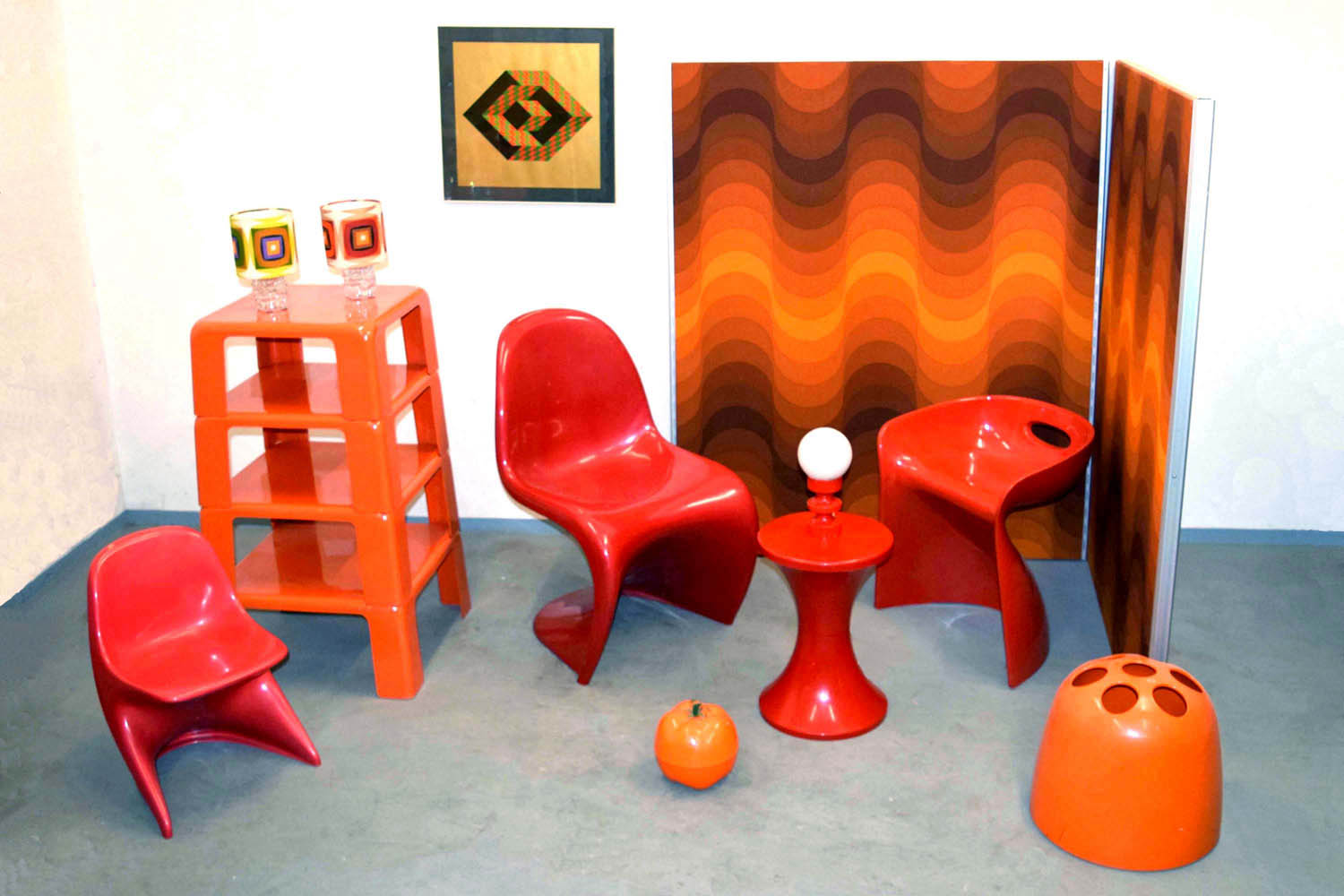 création, location et vente de décoration des années 1970 de couleur orange