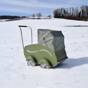 Poussette de poupée Wisa-Gloria 1940's couleur vert olive