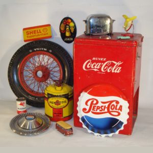 objets publicitaires fifties: Coca-Cola, Pepsi