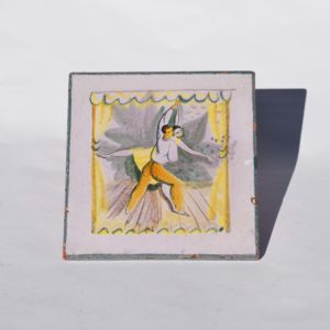 Carreau décoratif céramique d'art Menelika. Illustration de danseurs