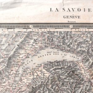 carte géographique de la Savoie et Genève vers 1840.