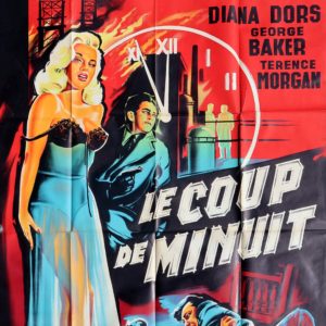 le coup de minuit affiche de 1959 illustration de Constantin Bellinsky avec une pin-up