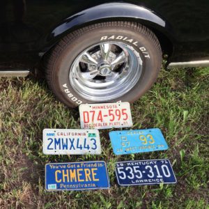 5 plaques d'immatriculation vintage américaines états américains divers. Idéal pour faire une décoration murale style route 66 USA