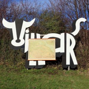 Carte scolaire murale Suisse, du canton de Thurgovie. Non datée, mais d’après le style, probablement des années 1960. Éditeur Kümmerly & Frey.