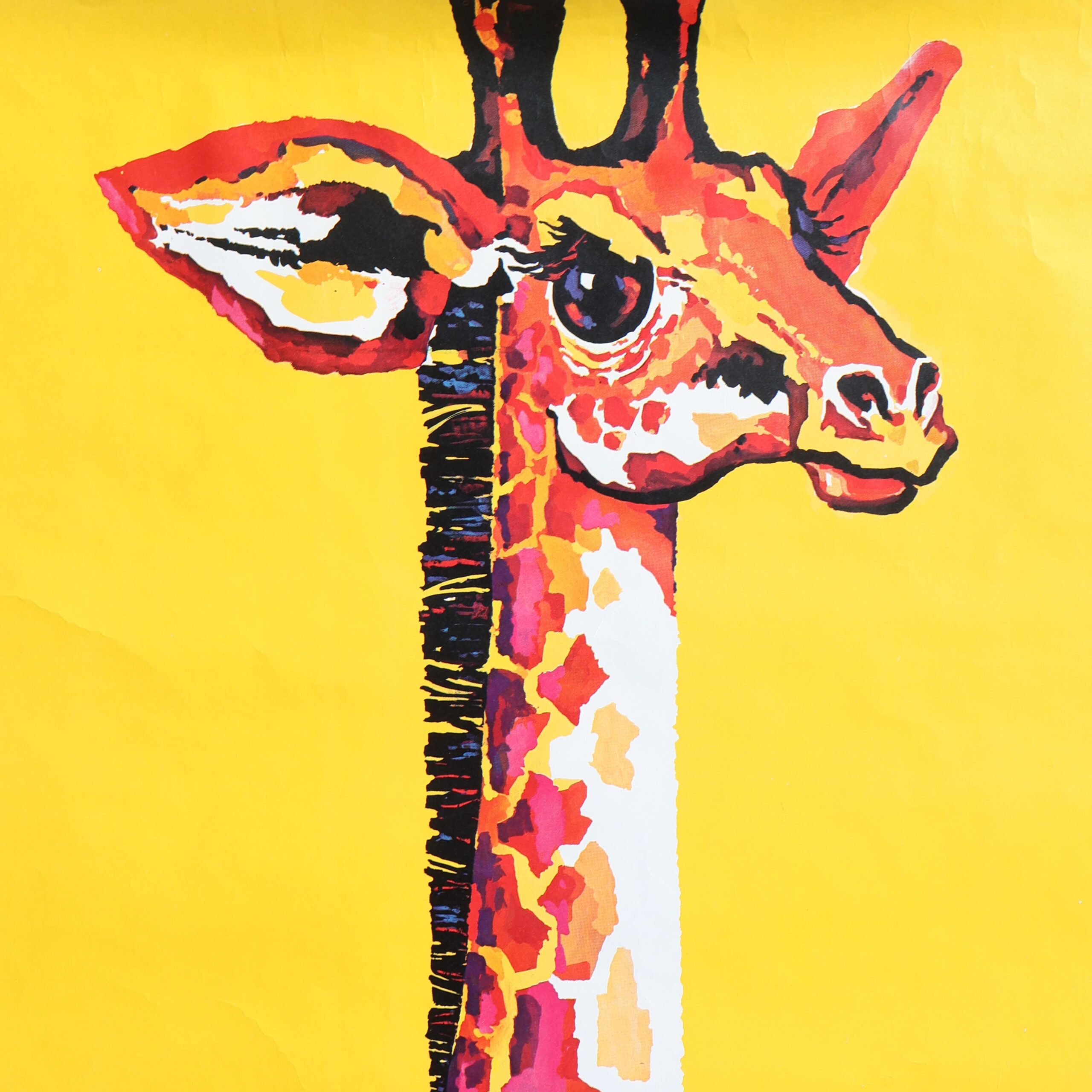 affiche girafe cirque Knie, illustration signée de Georges Dessibourg.