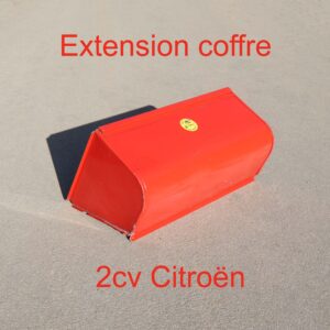 Extension de coffre, kit d'agrandissement de malle arrière de Citroën 2cv. Malle bombée accessoire adaptable, pour l'élargissement du coffre.