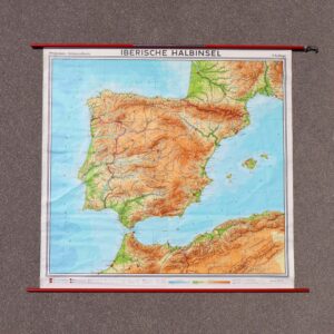 Iberische Halbinsel vintage Wandkarte