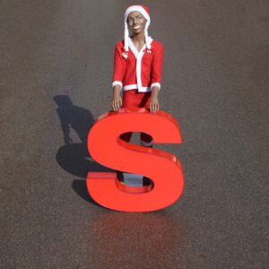 Lettre d'enseigne lumineuse S vintage