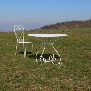 Table de jardin fer forgé style belle époque.