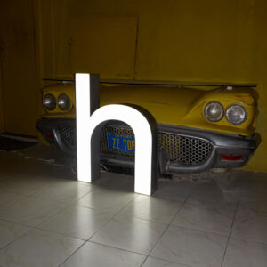 Grand h lumineux d'enseigne 80cm