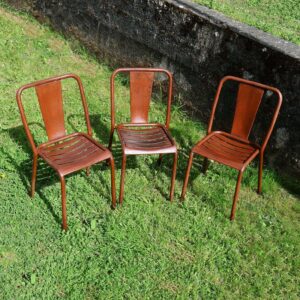 Chaises Tolix T4 vintage 1950's patine