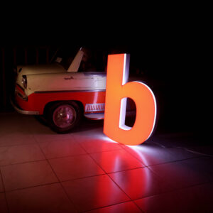 Lettre illuminée déco b hauteur 75cm