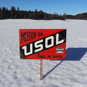 Plaque émaillée Usol motor oil.