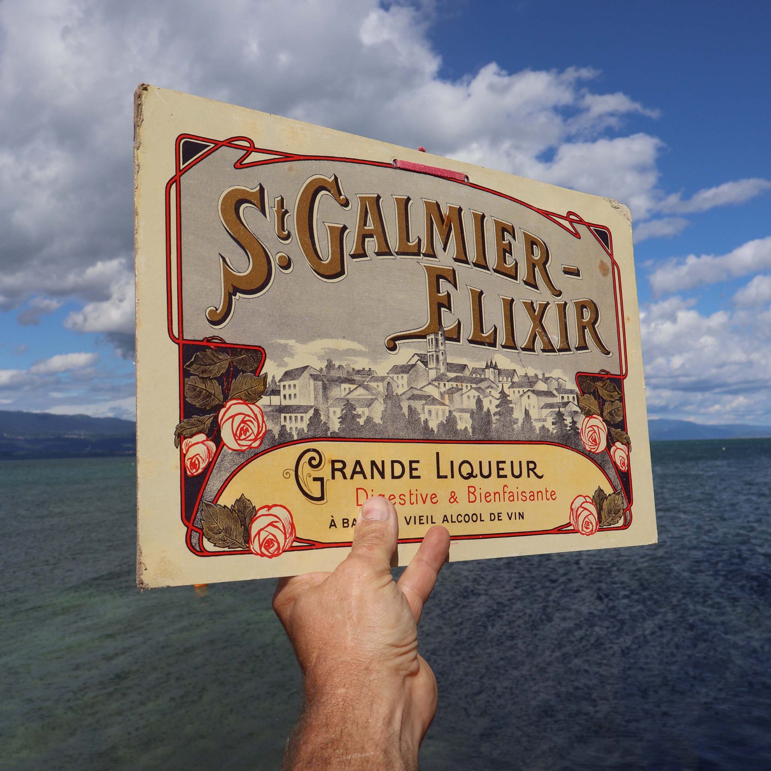 Saint-Galmier Elixir carton publicitaire