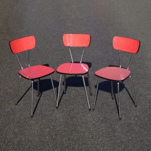 Chaises vintage Formica rouge