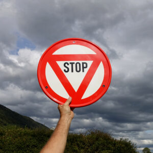 Panneau stop rond émaillé