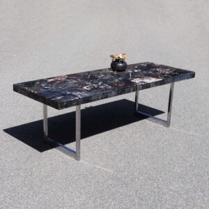 Table basse vintage marbre noir 1960's