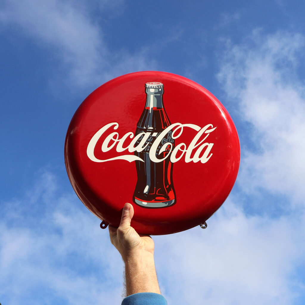 Coca-Cola bouton émail 80s
