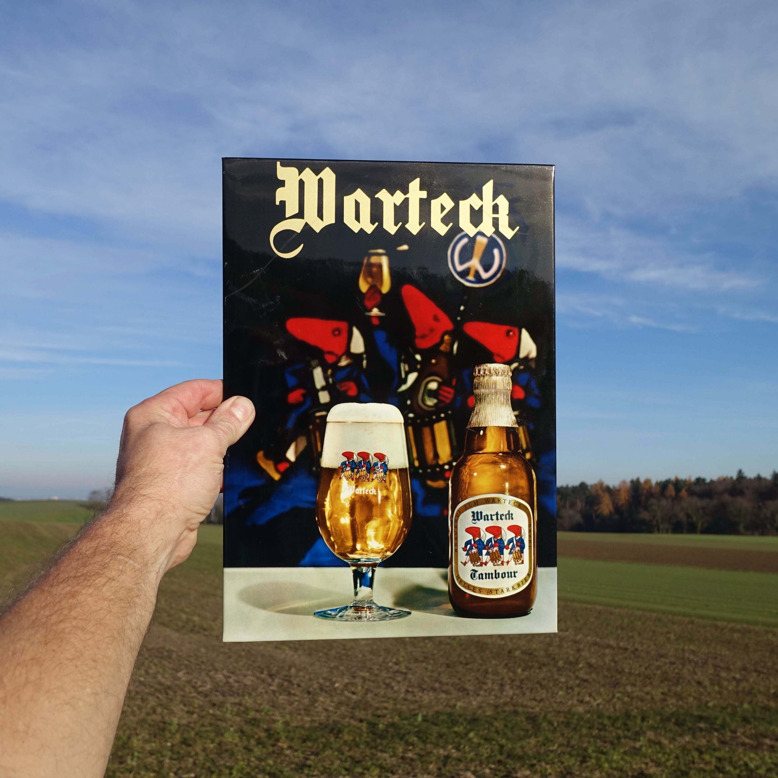 Warteck tambour glacoïde publicitaire 1960s. Petit panneau