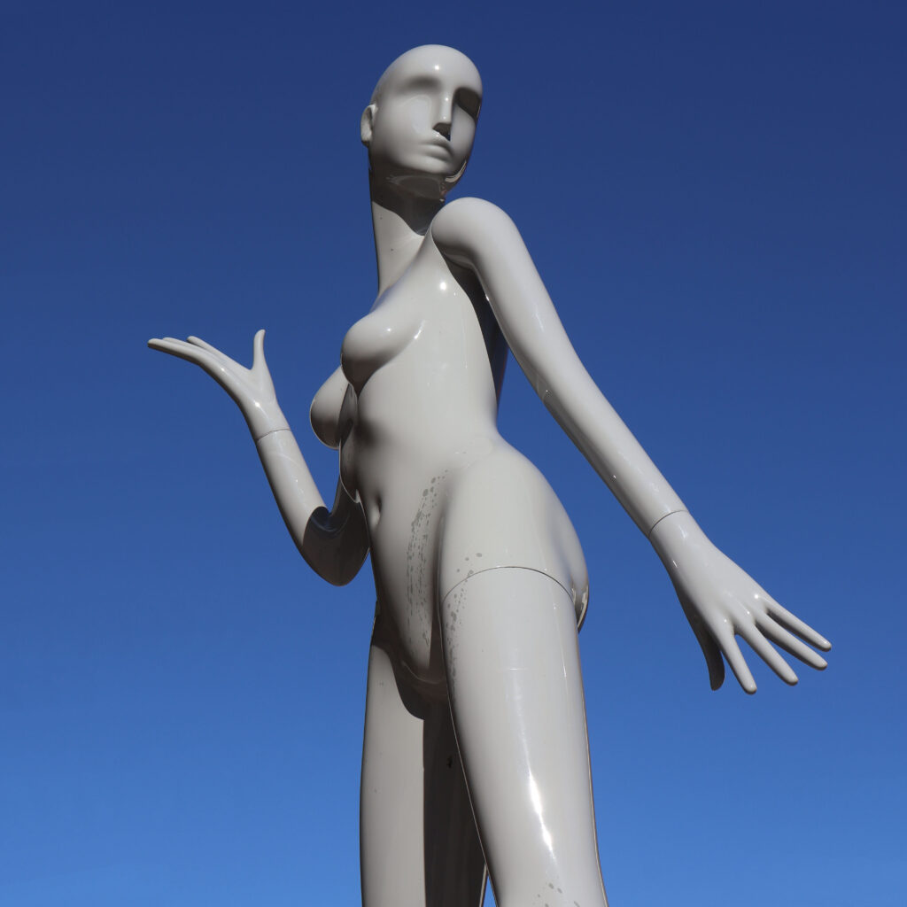 Mannequin Schläppi 2200 gris. Modèle de vitrine vintage