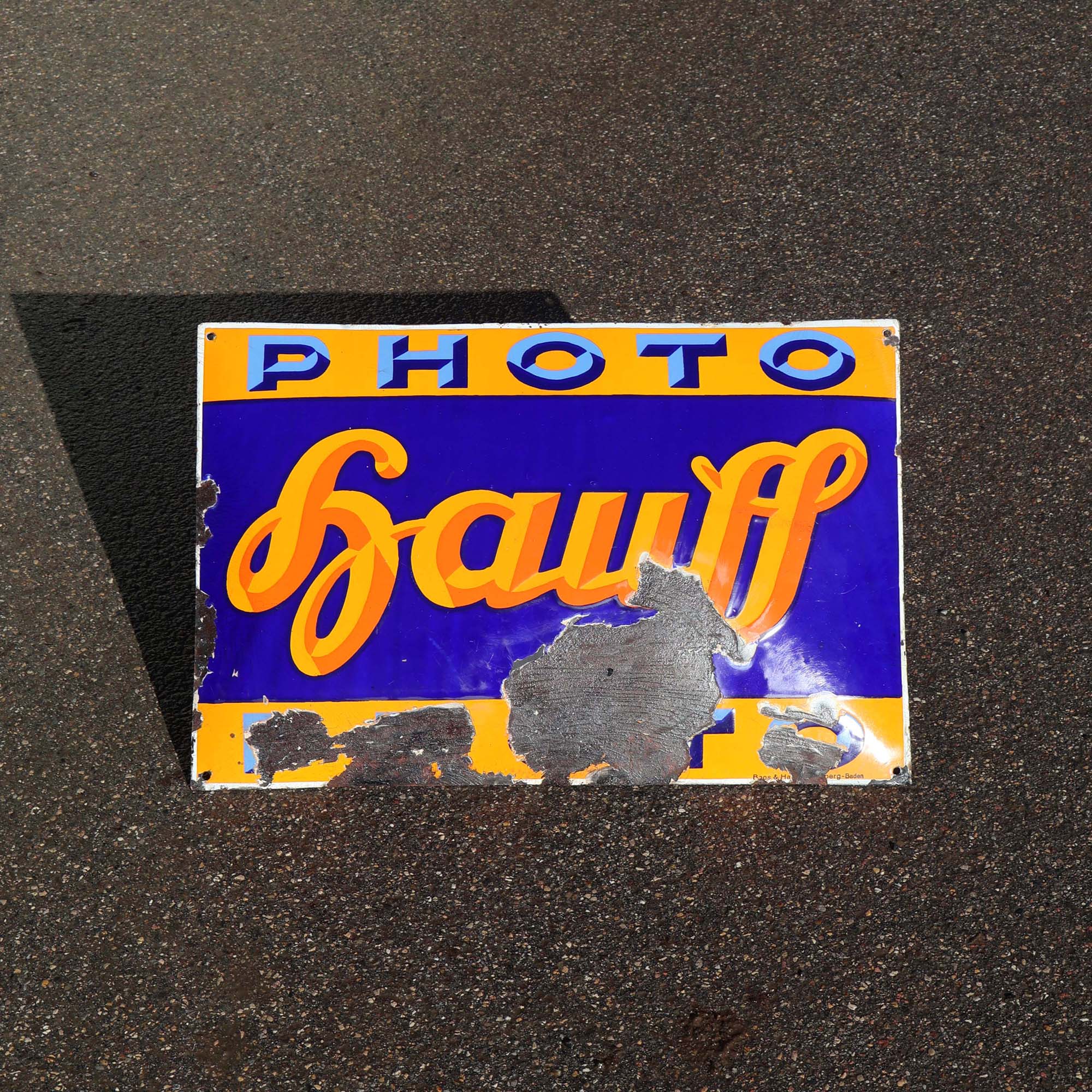 Plaque émaillée photo Hauff 30s.