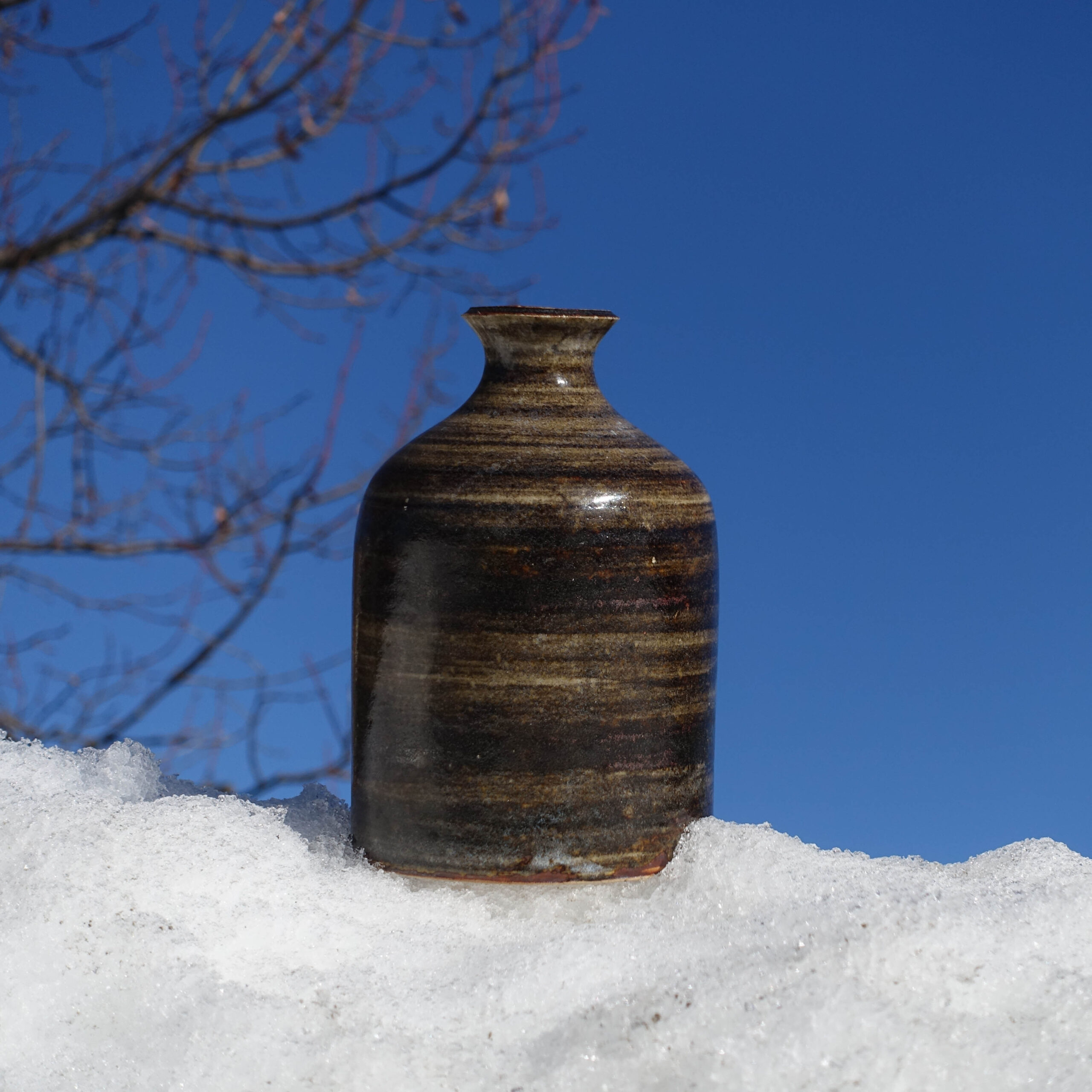 Vase céramique A. Ganzlmayr. Vase artisanal vintage