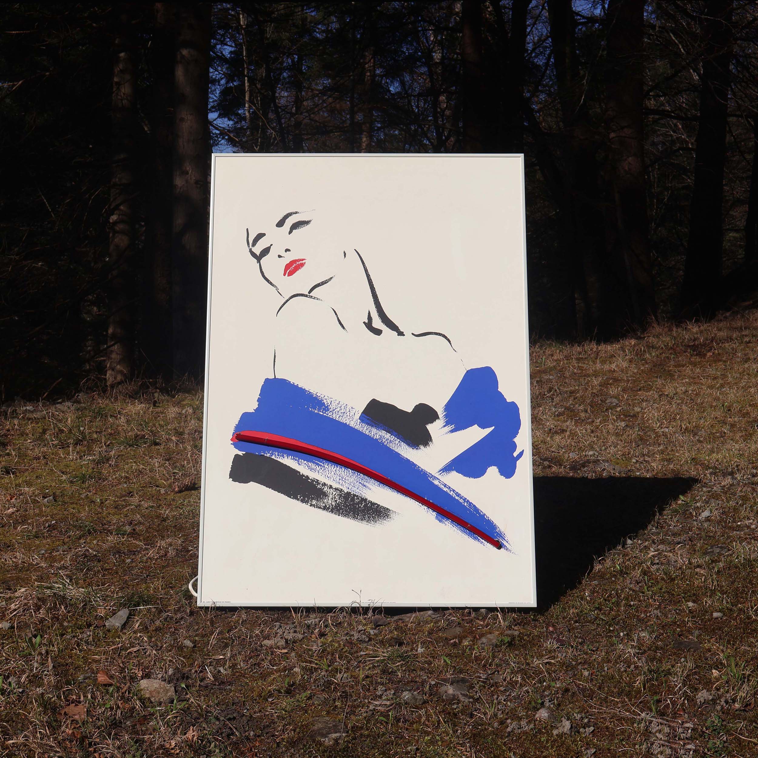 Michel Canetti tableau néon. Illustration d'une femme