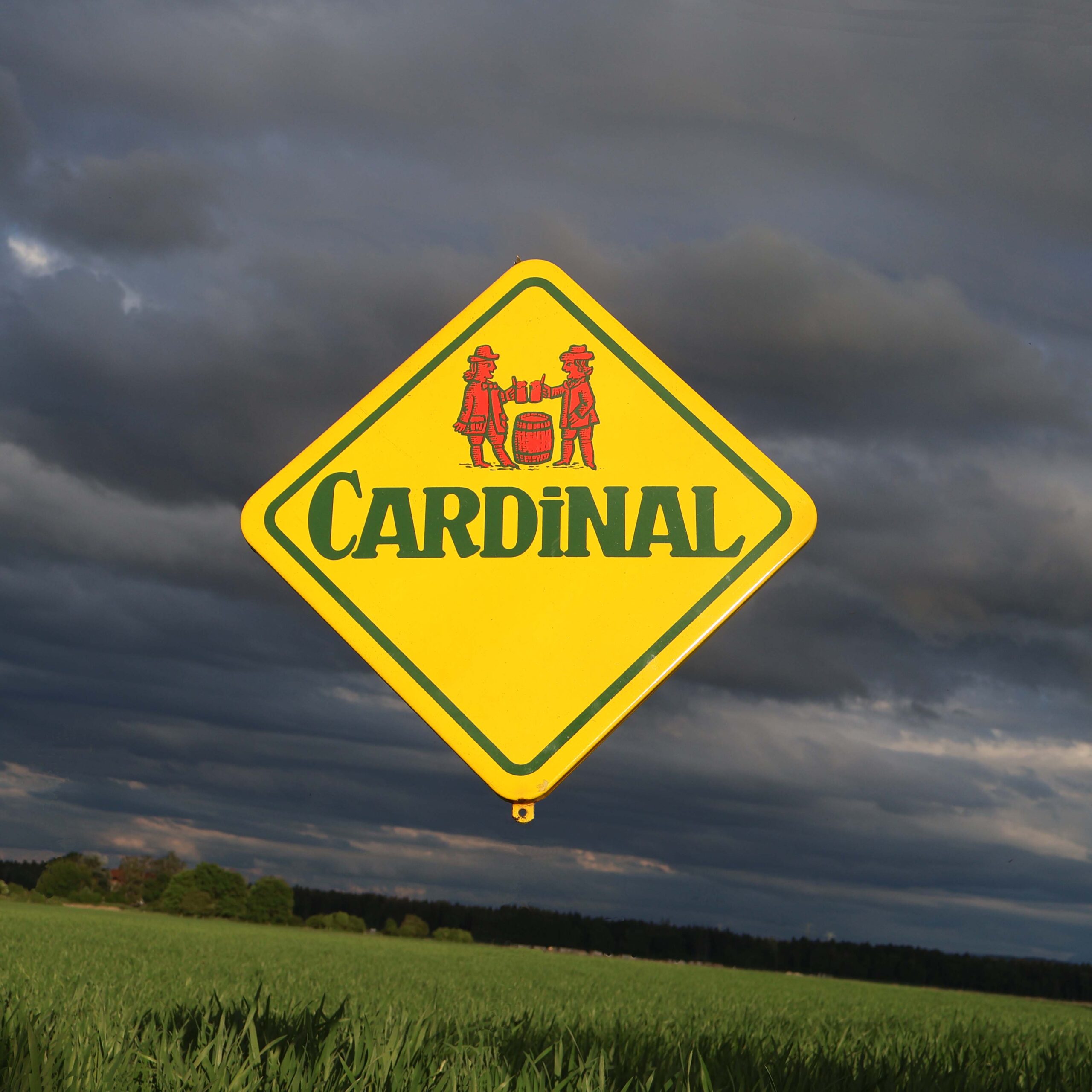 Plaque émaillée Cardinal Losange. Logo de Gabriel Humair.