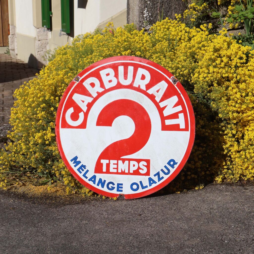 Plaque émaillée Olazur 2 temps.