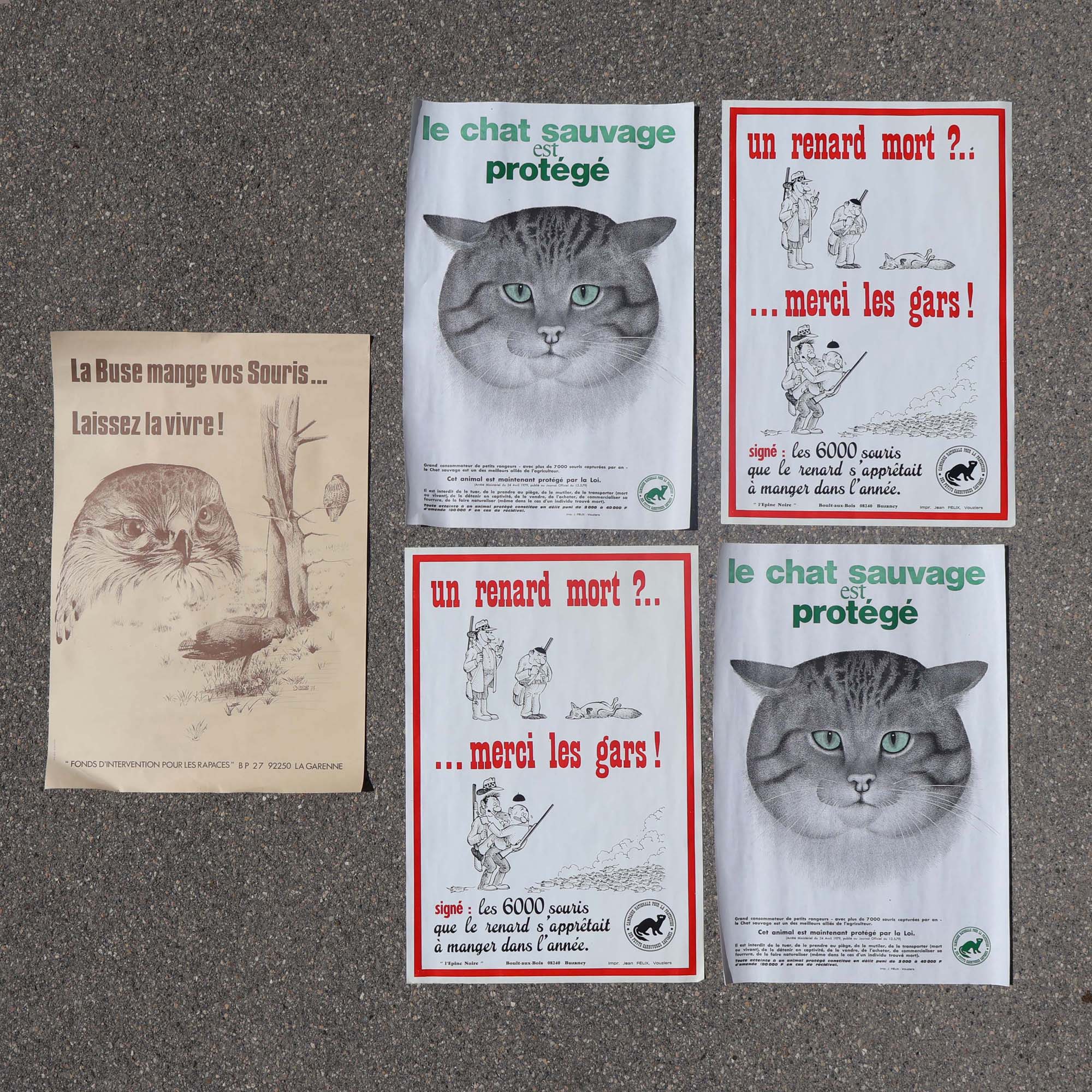 Affiches écolo 1970s animaux. Campagne nationale