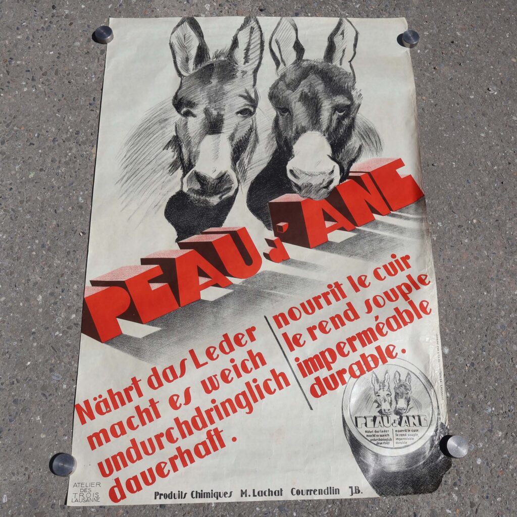 Affiche peau d'âne Lachat Jura. Produit d’entretien qui nourrit