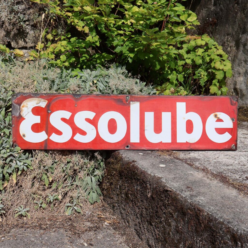 Plaque émaillée Essolube 1938. Ancienne tôle publicitaire