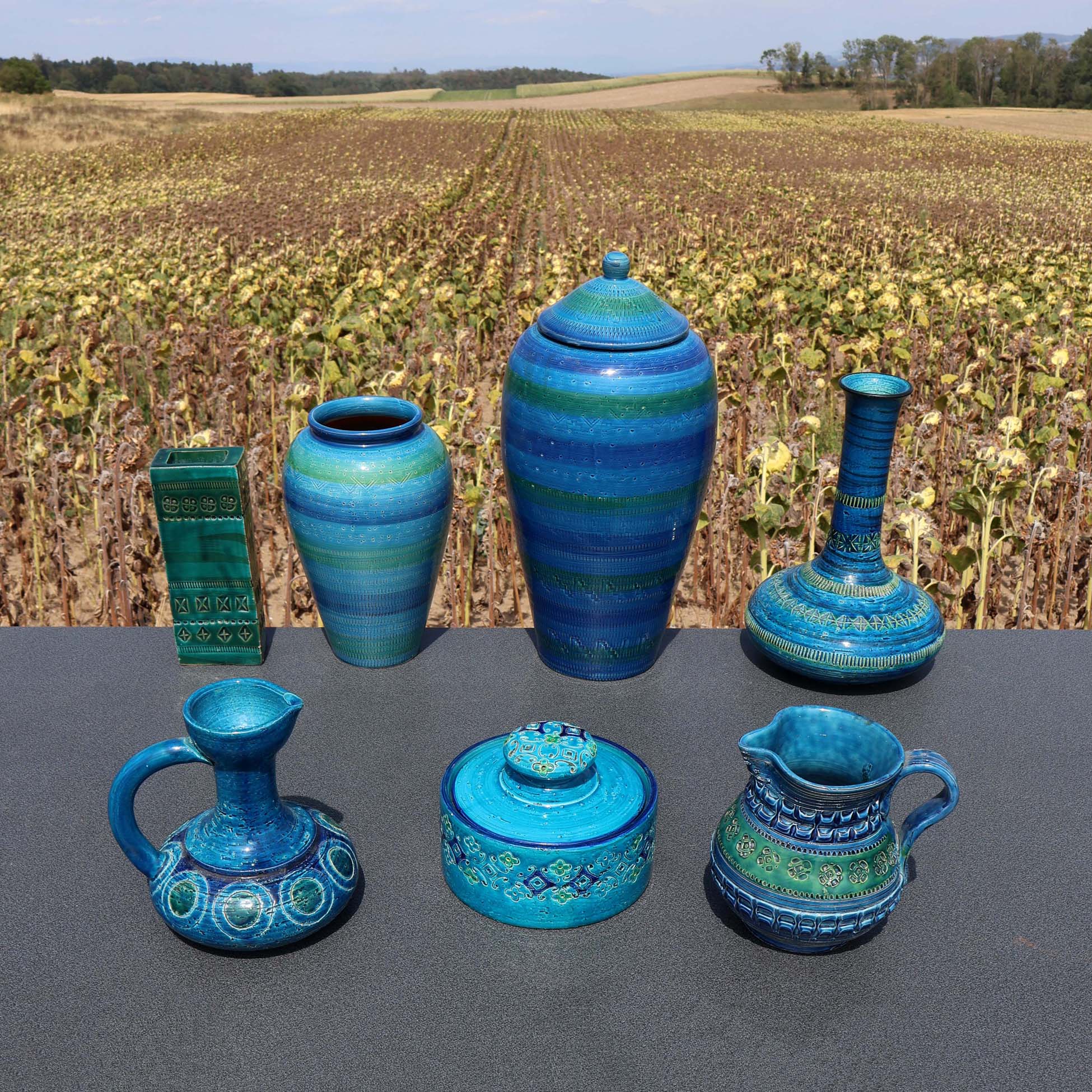 Rimini Blue céramique vintage : Vases, potiche, pichets, boite.