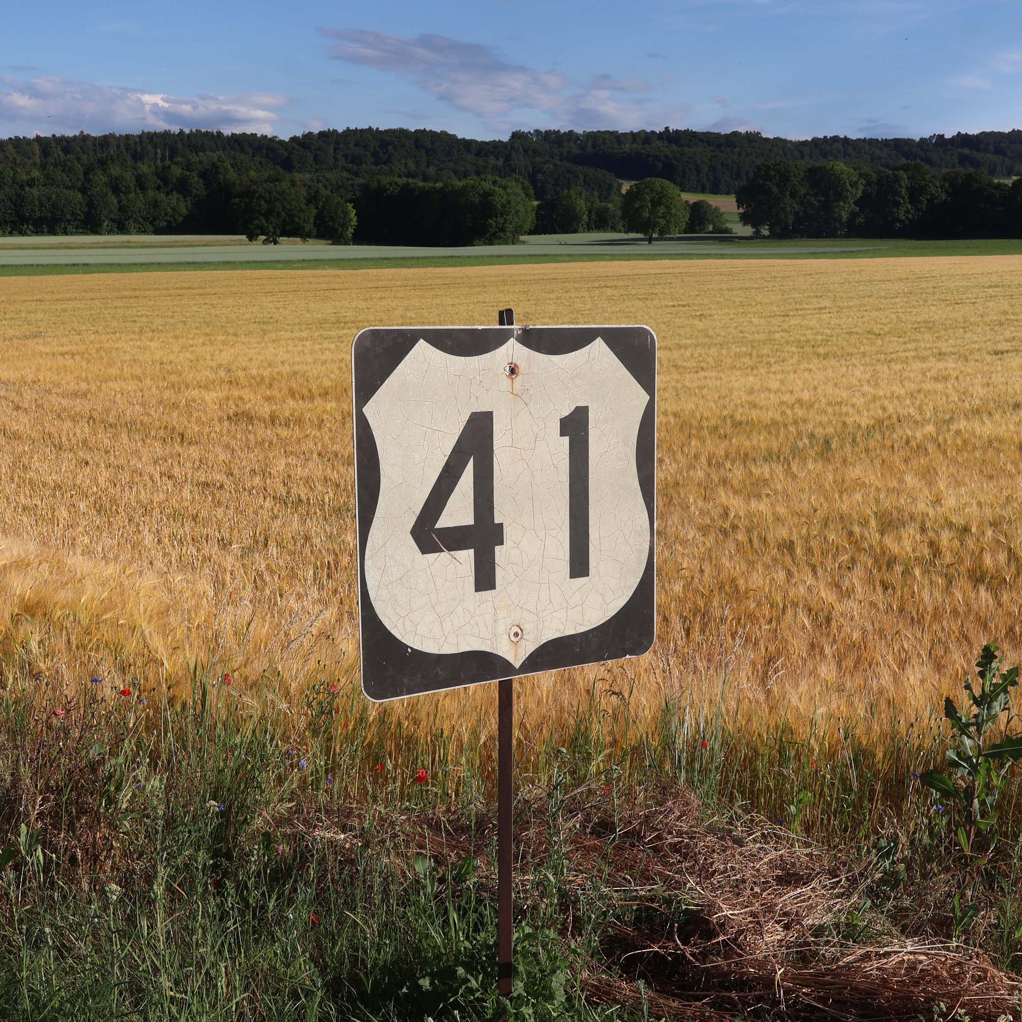 Highway 41 vintage shield sign. Panneau routier américain.