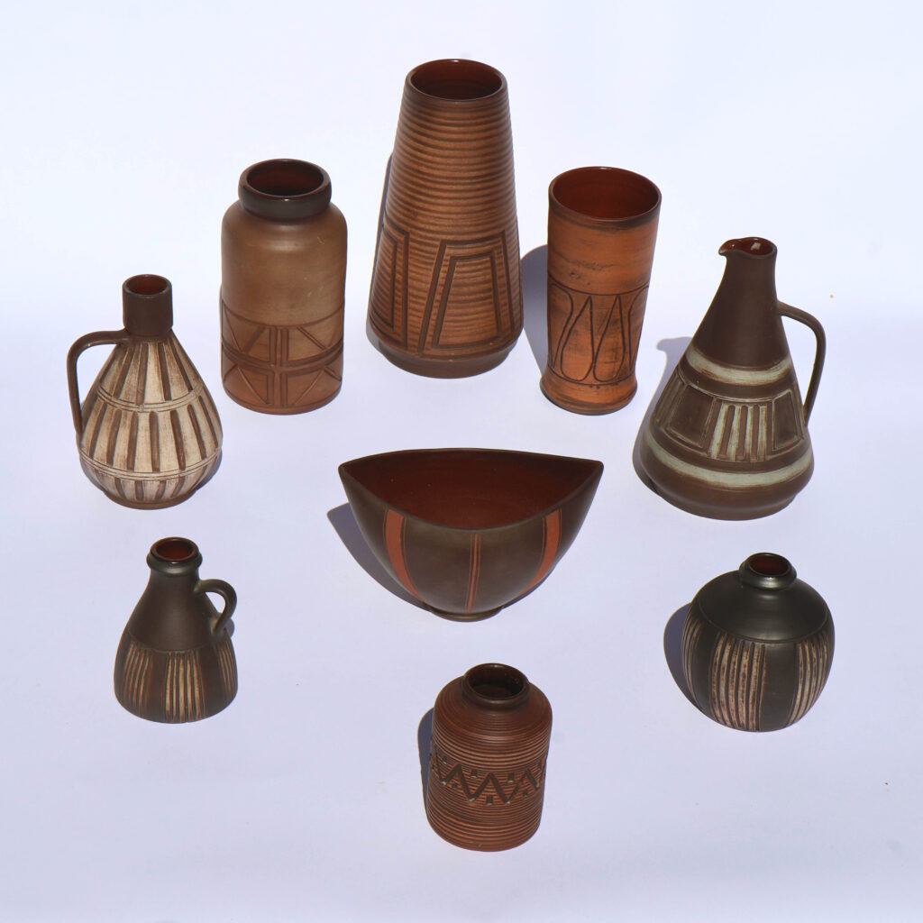 Frick Keramik vintage Vasen 50s. Divers vases en céramique