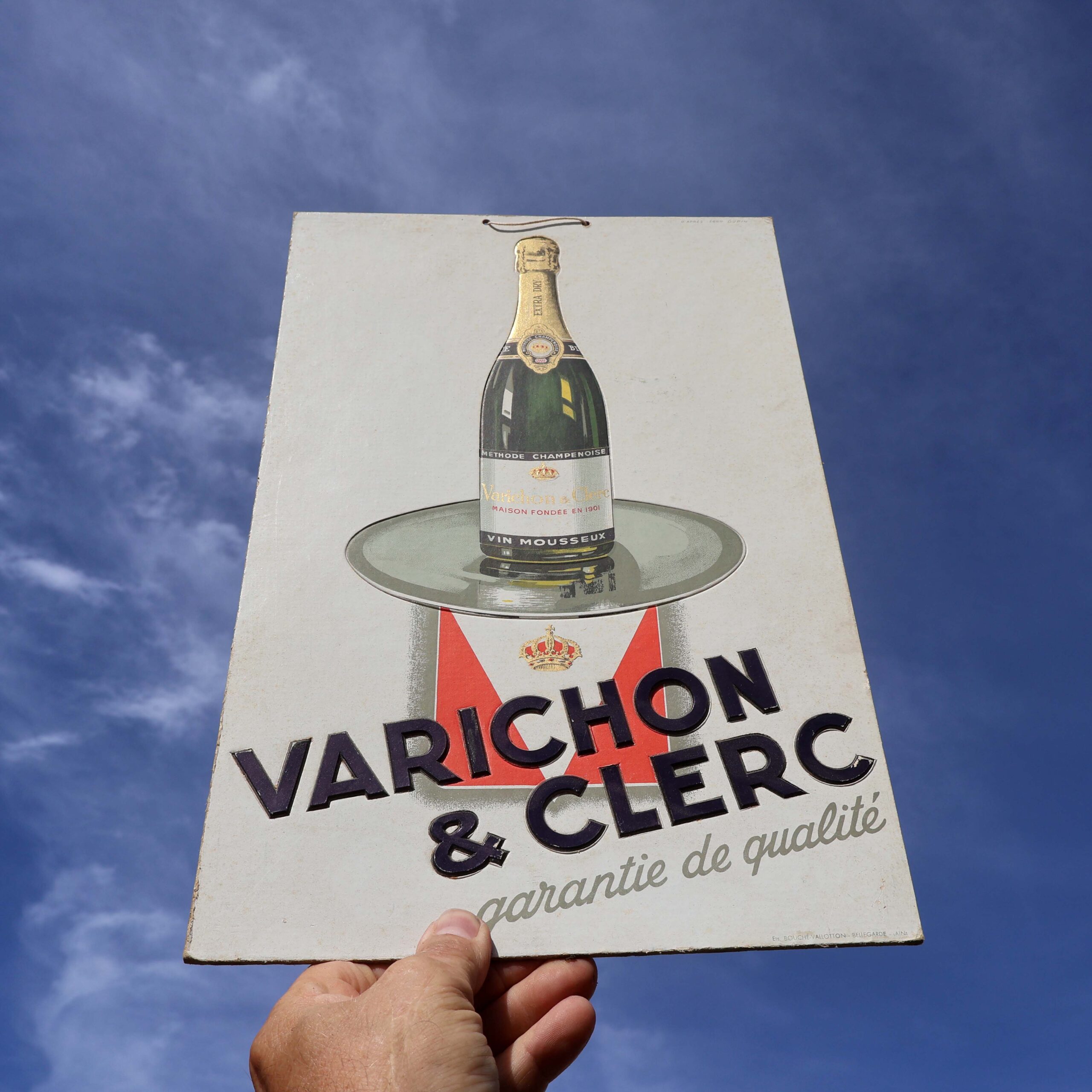 Varichon et Clerc carton pub 30s. Ancienne publicité murale