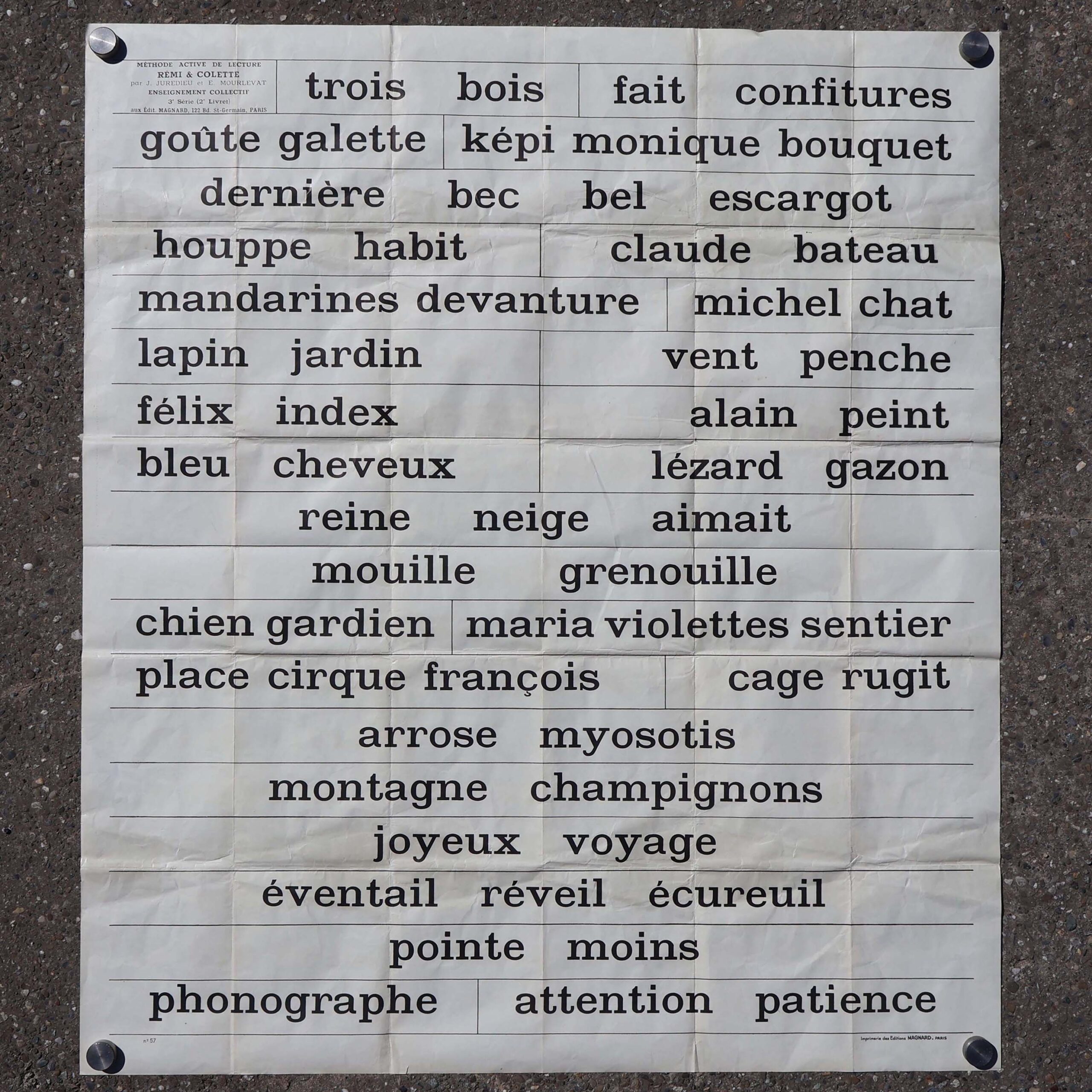 Méthode de lecture Remi et Colette. Affiche scolaire vintage