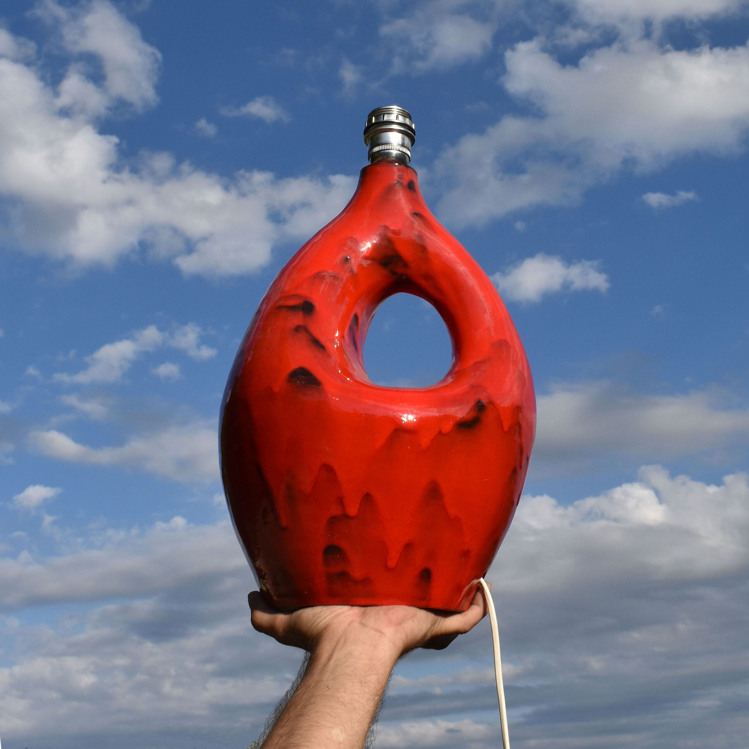 Hans Pfenninger Keramik Lampe. Pied de lampe en céramique