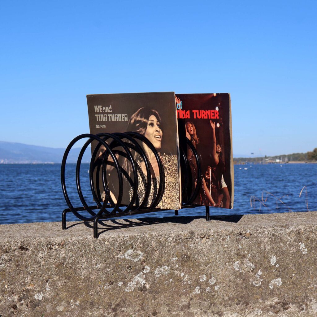 Porte-disques ou revues 1960s. Support pour journaux